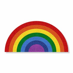 Tapete Capacho Arco-íris Lgbt 80x40 Cm no Formato.