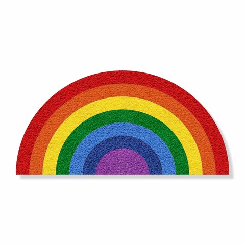 Tapete Capacho Arco-íris Lgbt 80x40 Cm no Formato.