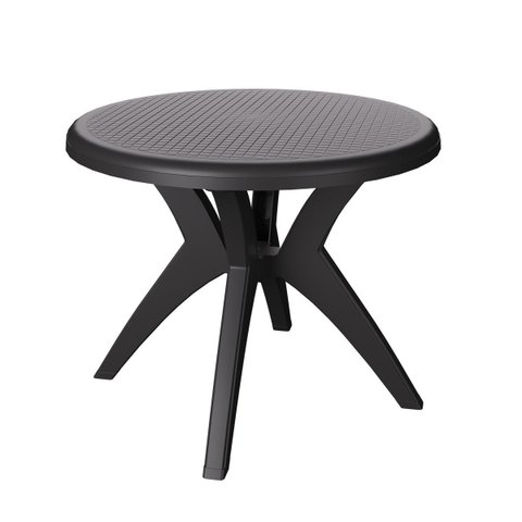 Mesa Redonda Jardim/varanda Deluxe Polipropileno:preto