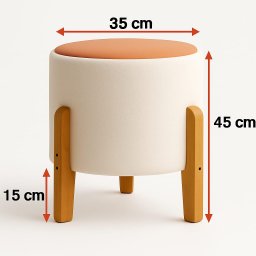 Puff Estrela Movelove Tecido Bouclé com Pés de Madeira - 6