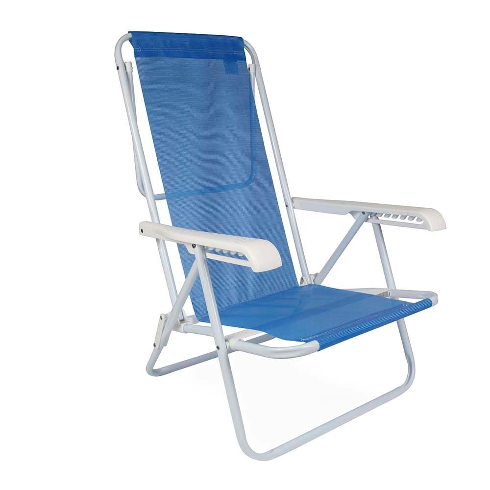 Cadeira Reclinável Aço 8 Posições Azul - 1