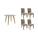 Ver imagem 1 de Mesa Cozinha Dani 109 + 4 Cad Clarice Nature/Choco Cimol