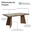 Ver imagem 3 de Mesa de Jantar Retangular Tampo com Moldura e Vidro Sobreposto Rustic/Crema 5389 Madesa