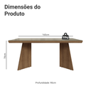 Ver imagem 2 de Mesa de Jantar Retangular Tampo com Moldura e Vidro Sobreposto Rustic/Crema 5389 Madesa