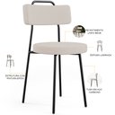 Ver imagem 3 de Kit 08 Cadeiras Decorativas Estofada Para Sala De Jantar Barcelona L02 Linho Bege - Lyam Decor