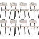 Ver imagem 1 de Kit 08 Cadeiras Decorativas Estofada Para Sala De Jantar Barcelona L02 Linho Bege - Lyam Decor