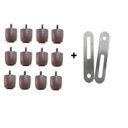 Ver imagem 1 de 12 Pés Jr 4 Cm P/ Cama Box Baú Queen King + 2 Chapas União