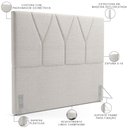 Ver imagem 3 de Cabeceira Cama Box Solteiro 100cm Aura Linho W01 Champanhe - Mpozenato