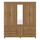 Ver imagem 2 de Guarda-Roupa Casal com Espelho 6 Portas Guarujá Marrom/Amendola