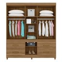 Ver imagem 3 de Guarda-Roupa Casal com Espelho 6 Portas Guarujá Marrom/Amendola