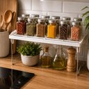 Ver imagem 2 de Organizador Empilhavel Cozinha Prateleira Ajustavel Pia Banheiro Sapateira Estante Branca Multifunci