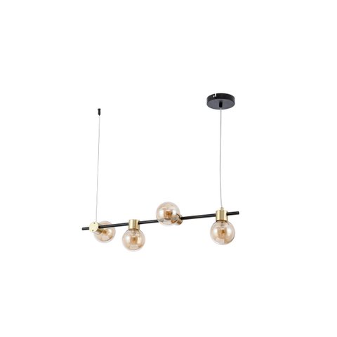 Pendente Preto e Dourado Globos Âmbar 80m 4g9 14596-pl