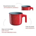 Ver imagem 5 de Leiteira Fervedor Caneco Antiaderente Ceramica Cooktop Fogão Indução Vermelho Volcano Euro Colorston