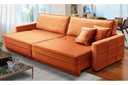 Ver imagem 1 de Sofá Cama Retrátil e Reclinável 2,10m com Molas Karen Veludo Terracota Adonai Estofados