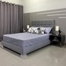 Cama King Prática e Versátil, Desmontável com Cabeceira Berlim Linho Cinza Rbl 1,95 X 2,05 - 1