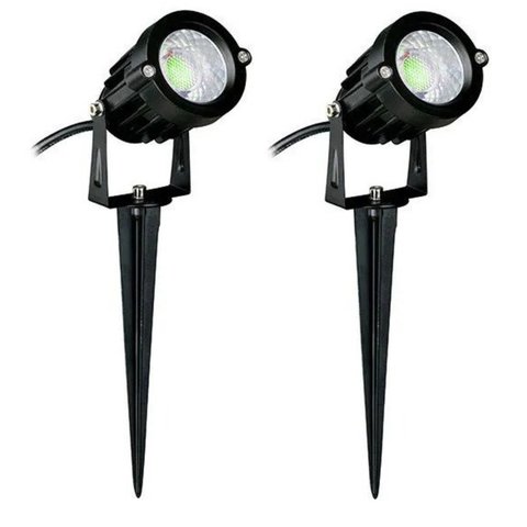 Kit 2x Espeto de Jardim 7w 3000k Branco Quente Bivolt À Prova D'água