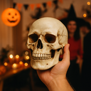 Ver imagem 2 de Enfeite Decorativo Cabeça Crânio Caveira Realista Extra Grande 13cm Presente Halloween Anatomia Ósse