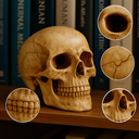 Ver imagem 3 de Enfeite Decorativo Cabeça Crânio Caveira Realista Extra Grande 13cm Presente Halloween Anatomia Ósse