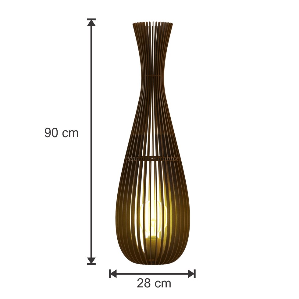 Luminária Abajur de Chão Capadócia Vas 90 Cm Marrom - 2