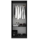 Ver imagem 3 de Guarda-roupa Solteiro Monarca 2 Portas Cor Preto
