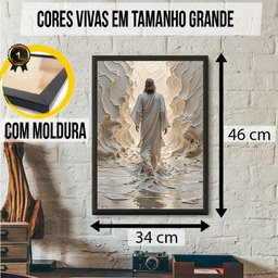 Quadros para Decoração Arte Exclusiva Ia Jesus Abrindo o Mar - 3