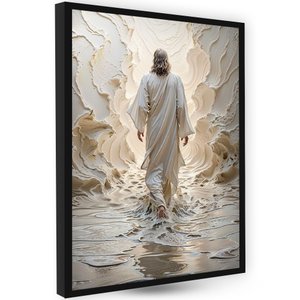 Quadros para Decoração Arte Exclusiva Ia Jesus Abrindo o Mar