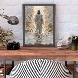 Quadros para Decoração Arte Exclusiva Ia Jesus Abrindo o Mar - 5
