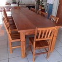 Ver imagem 1 de Conjunto Mesa e Cadeiras Rústicas Made Wood 10 Lugares