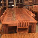 Ver imagem 2 de Conjunto Mesa e Cadeiras Rústicas Made Wood 10 Lugares