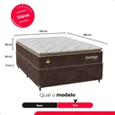 Ver imagem 4 de Cama Box Baú Viúva + Colchão Comfort Class Pillow Top Marrom/suede Marrom