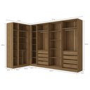 Ver imagem 3 de Closet Casal Modulado Adpat em L 8 Gavetas 4 Peças 337cm x 175cm Nogueira - Kappesberg