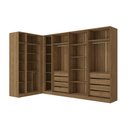 Ver imagem 2 de Closet Casal Modulado Adpat em L 8 Gavetas 4 Peças 337cm x 175cm Nogueira - Kappesberg