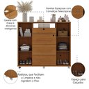 Ver imagem 4 de Cômoda Sapateira com Chave 4 Gavetas 2 Portas Versátil Zanzini