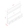 Painel para Tv até 60 Polegadas 2 Portas 180cm Lana - 5