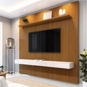 Ver imagem 5 de Painel Para Tv Até 75 Polegadas Ripado Impressão 3D Egeo Com Prateleira 2,25M Cedro Edn Cedro