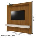 Ver imagem 3 de Painel Para Tv Até 75 Polegadas Ripado Impressão 3D Egeo Com Prateleira 2,25M Cedro Edn Cedro