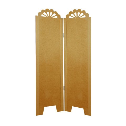 Biombo Liso com Detalhes 2 Folhas sem Pezinhos