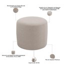 Ver imagem 5 de Puff Redondo 50cm Sala de Estar Living Coliseu W01 Bouclê Bege - Lyam Decor