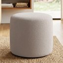 Ver imagem 1 de Puff Redondo 50cm Sala de Estar Living Coliseu W01 Bouclê Bege - Lyam Decor