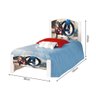 Cama Montessoriana Solteiro Infantil Super Herói Adesivada com Colchão - 4