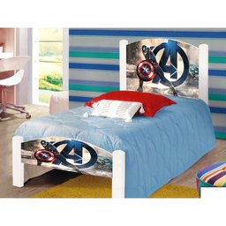 Cama Montessoriana Solteiro Infantil Super Herói Adesivada com Colchão - 1