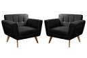 Ver imagem 1 de 2 Poltronas Decorativa Bruna Living Sala Quarto Recepção - Veludo Preto 410