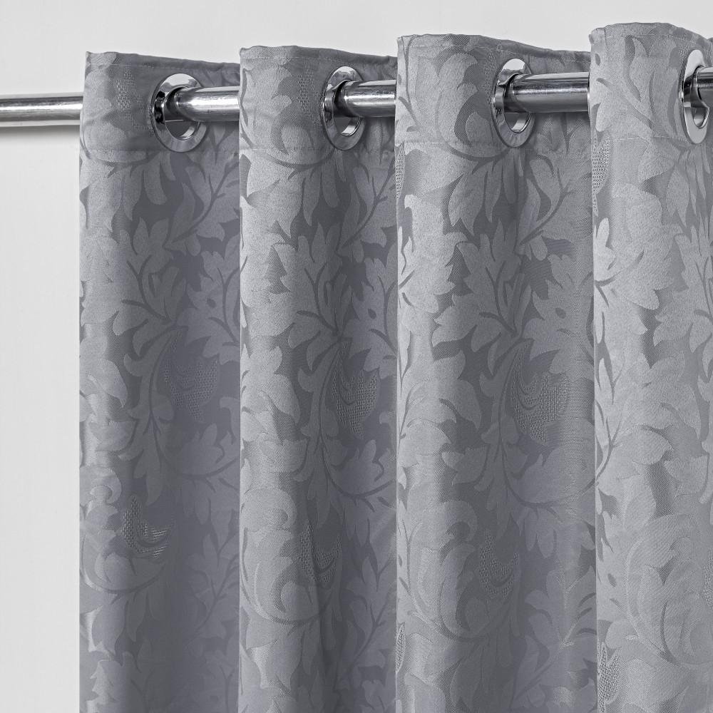 Cortina Jacquard 2,80x2,70 Para Trilho Suíço:Cinza