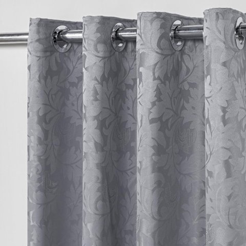 Cortina Jacquard 2,80x2,70 Para Trilho Suíço:Cinza