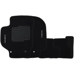 Jogo de Tapete Automotivo Carpete Creta 2017 À 2019 Soft Logo Bordado Preto 5 Peças S/m Soft Preto 5 - 1