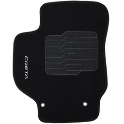 Jogo de Tapete Automotivo Carpete Creta 2017 À 2019 Soft Logo Bordado Preto 5 Peças S/m Soft Preto 5 - 4