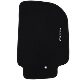 Jogo de Tapete Automotivo Carpete Creta 2017 À 2019 Soft Logo Bordado Preto 5 Peças S/m Soft Preto 5 - 5