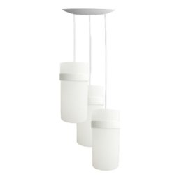 Lustre Pendente Triplo Luminária Cozinha Quarto Sala Branco - 1