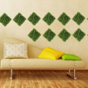 Kit de 19 Jardim Vertical Buxinho 25x25 Cm Ideal P/ Decorar Varanda Gourmet ou Salão de Beleza