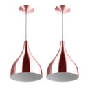 Ver imagem 1 de Kit 2 Pendente Milão Pequena Gold Rose Sala Cozinha Quarto